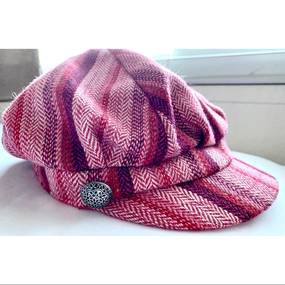 Pumpkin Patch Pink Striped Newsboy Hat
